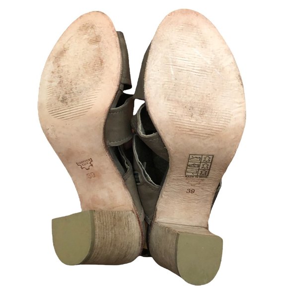 Free People Effie Leather Block Heel EU39 US9 Cutout Side Zip Gray - Picture 11 of 11